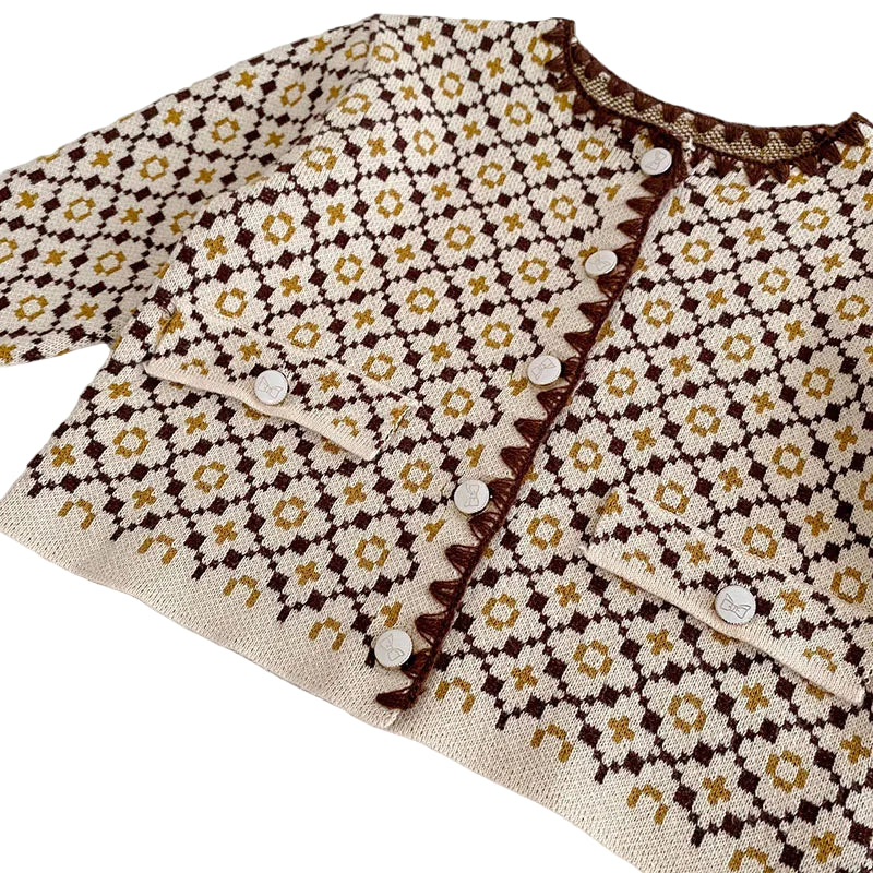 Jacquard Cardigan  Fabric Detail Little Babybox