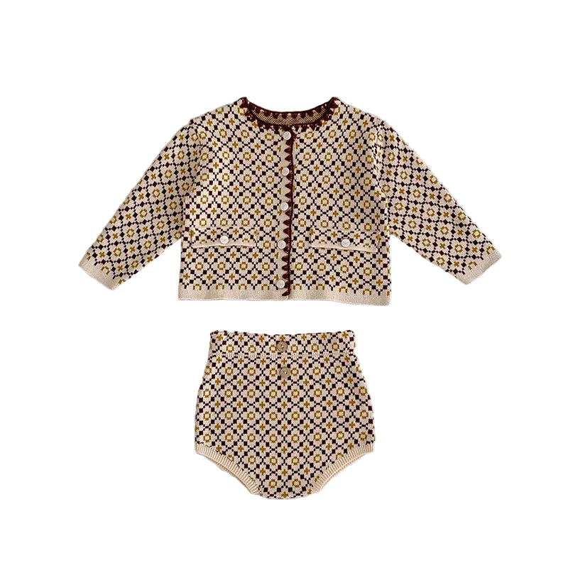 Jacquard Two Piece Cardigan and Bloomer - Little Babybox