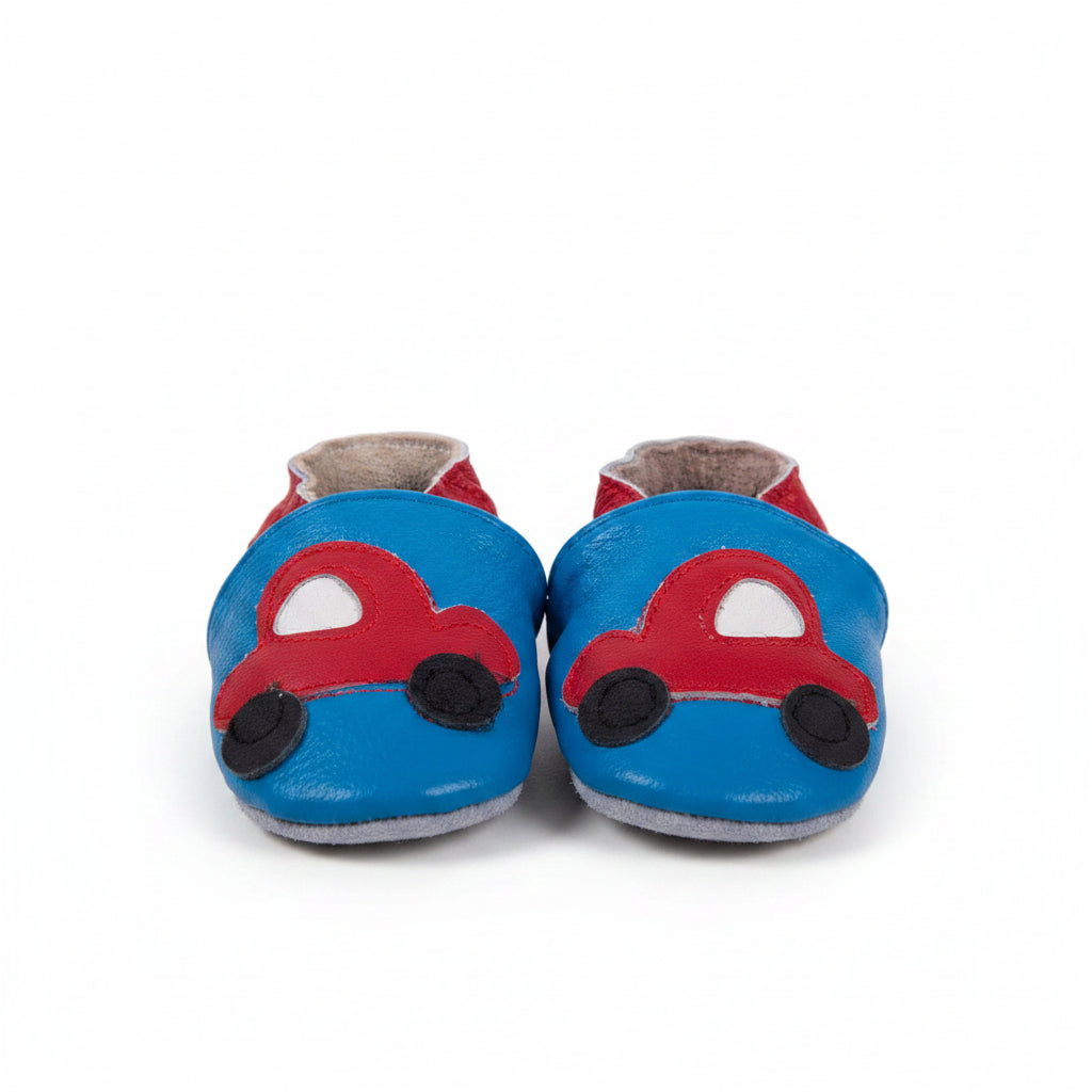 Little Car pre-walker baby shoes close up of car motif- Little Babybox
