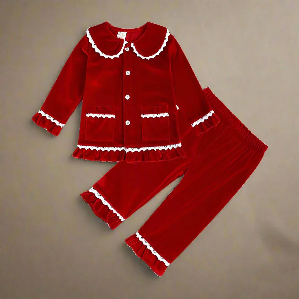 Christmas Pyjamas - Red Velvet Christmas PJs - Girls - Little Babybox
