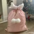 Santa Sacks - Personalised Velvet Pom Pom Sacks - Little Babybox