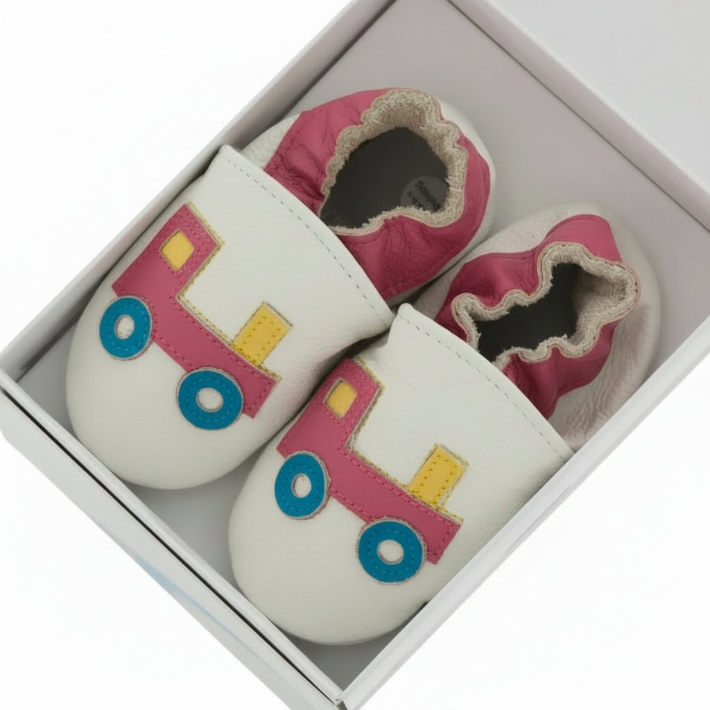 Little Train pre-walker baby shoes in custom gift box - Little Babybox