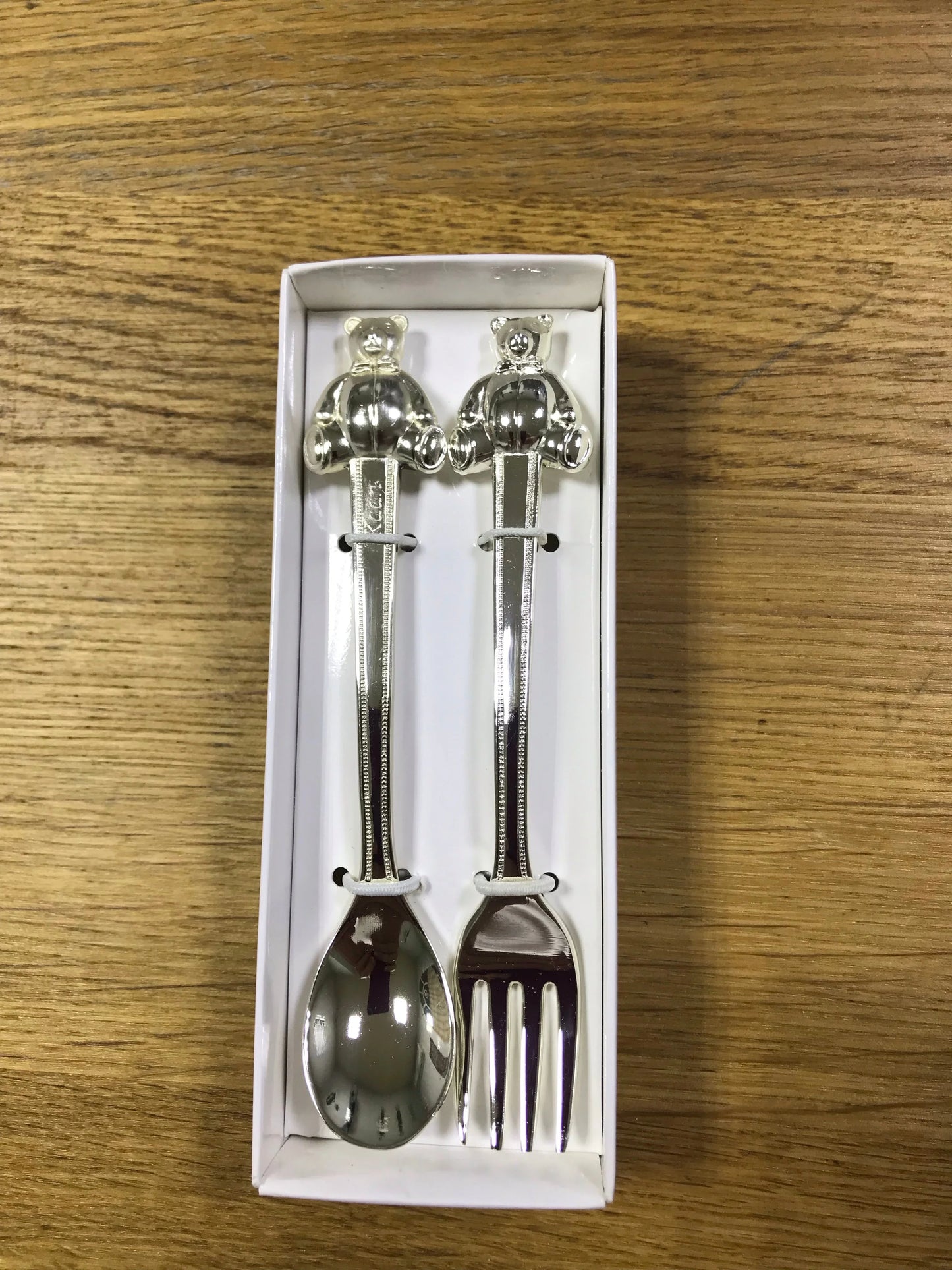 Silver Plated Teddy Bear Cutlery Set - Keepsake Gift - Little Babybox