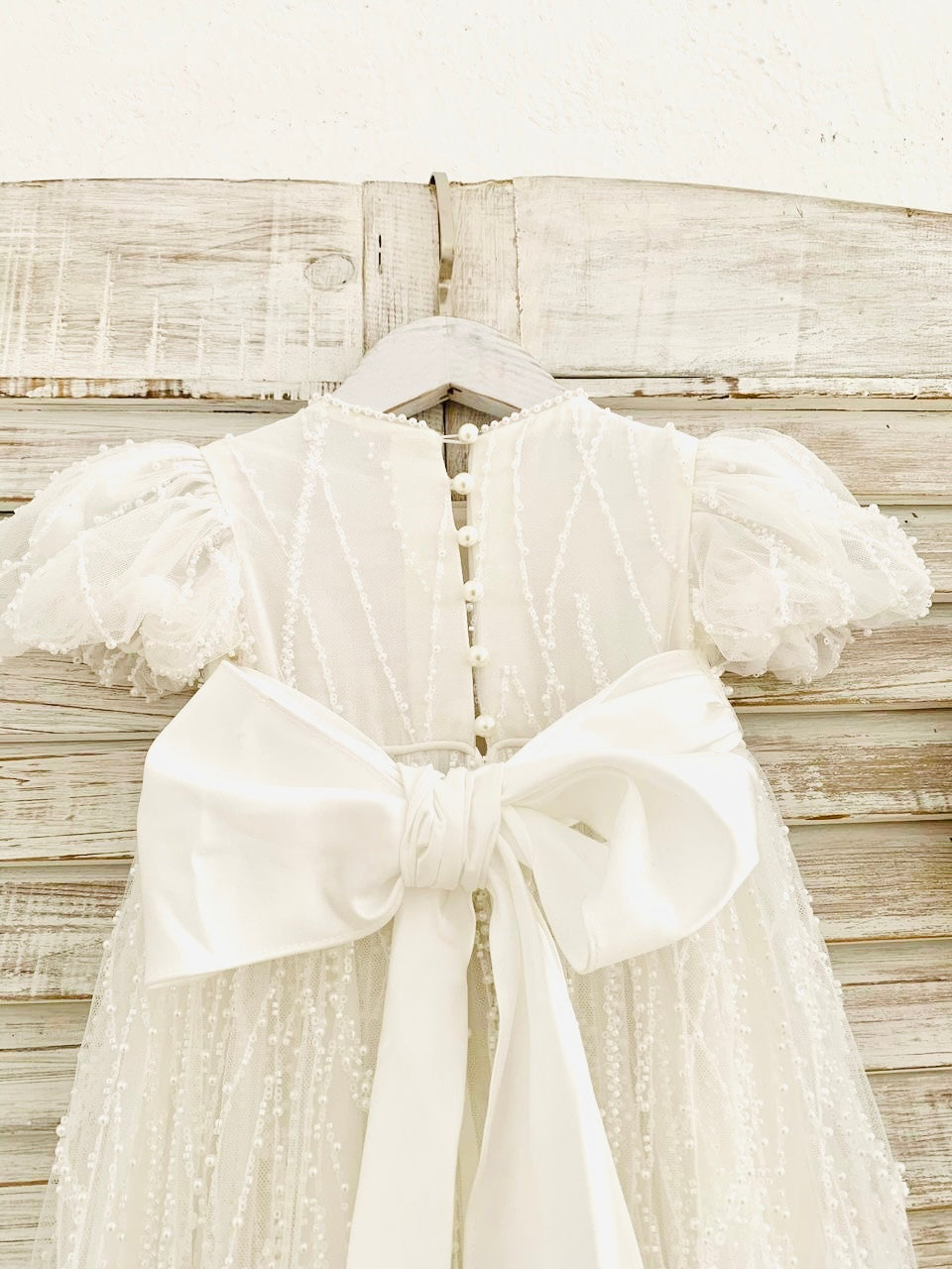 Darcy Heirloom Christening Gown Back Detail Little Babybox