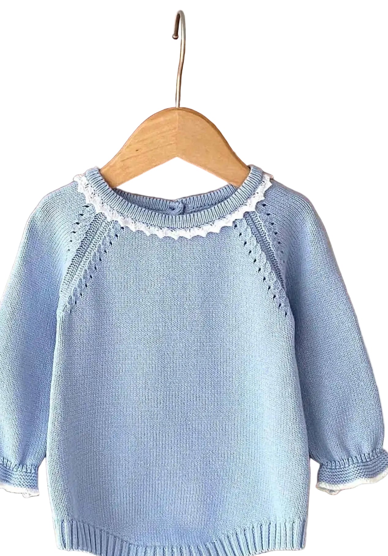 Baby Blue Long Sleeve Knitted Romper - Little Babybox
