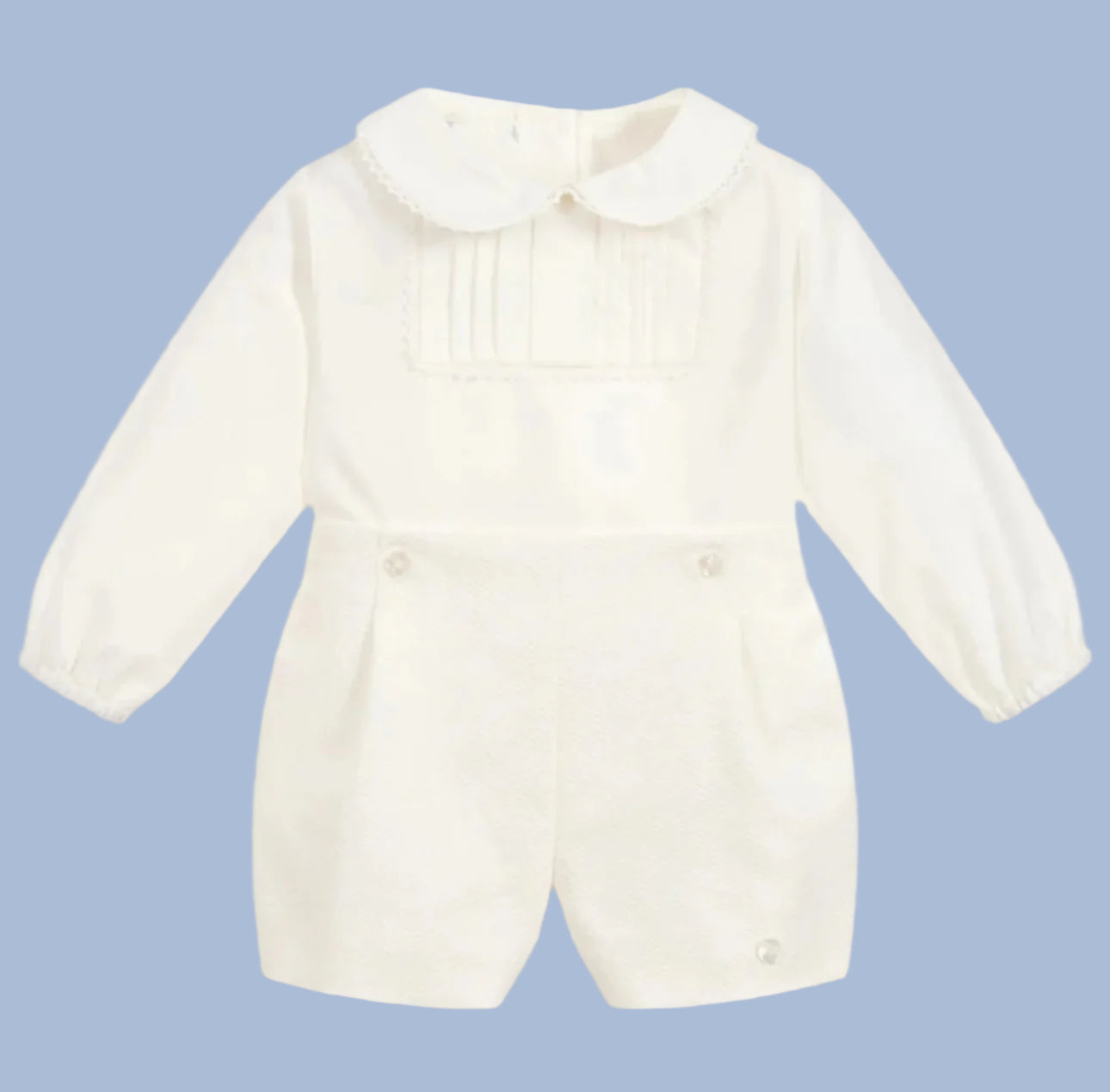 Noah Spanish Style Two-Piece Set - Ivory Shirt & Shorts - Little Babybox