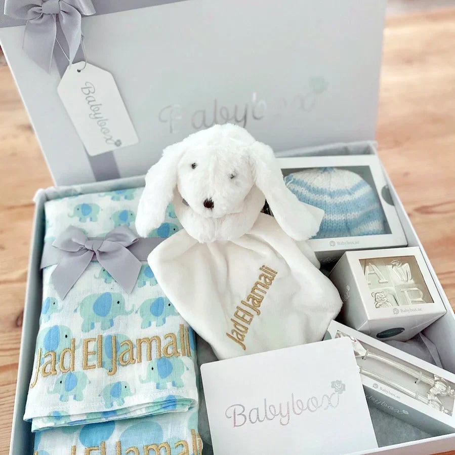 Personalised Bunny Boo Plush Toy - Little Babybox Gift Box