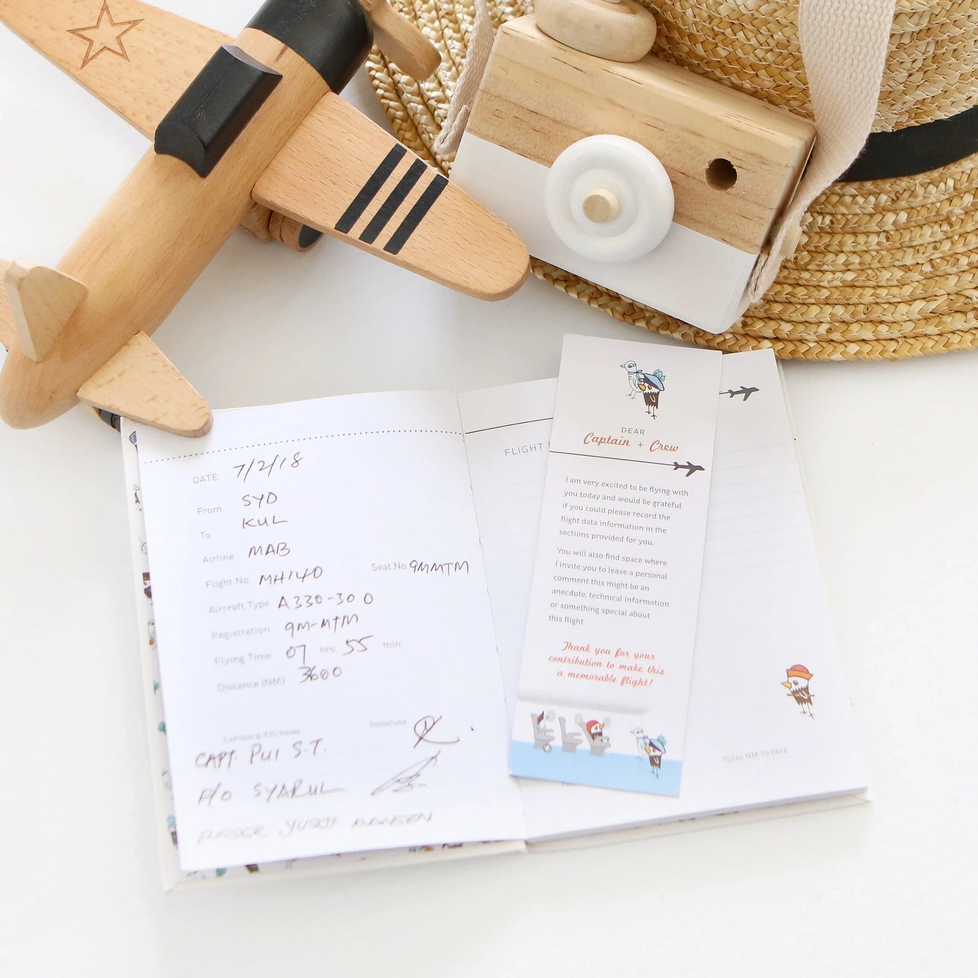 Detailed view of Captain and Crew page in the Simply for Flying Logbook - Little Babybox
