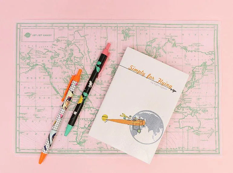 The Simply for Flying Logbook for kids with world map and pens - Little Babybox